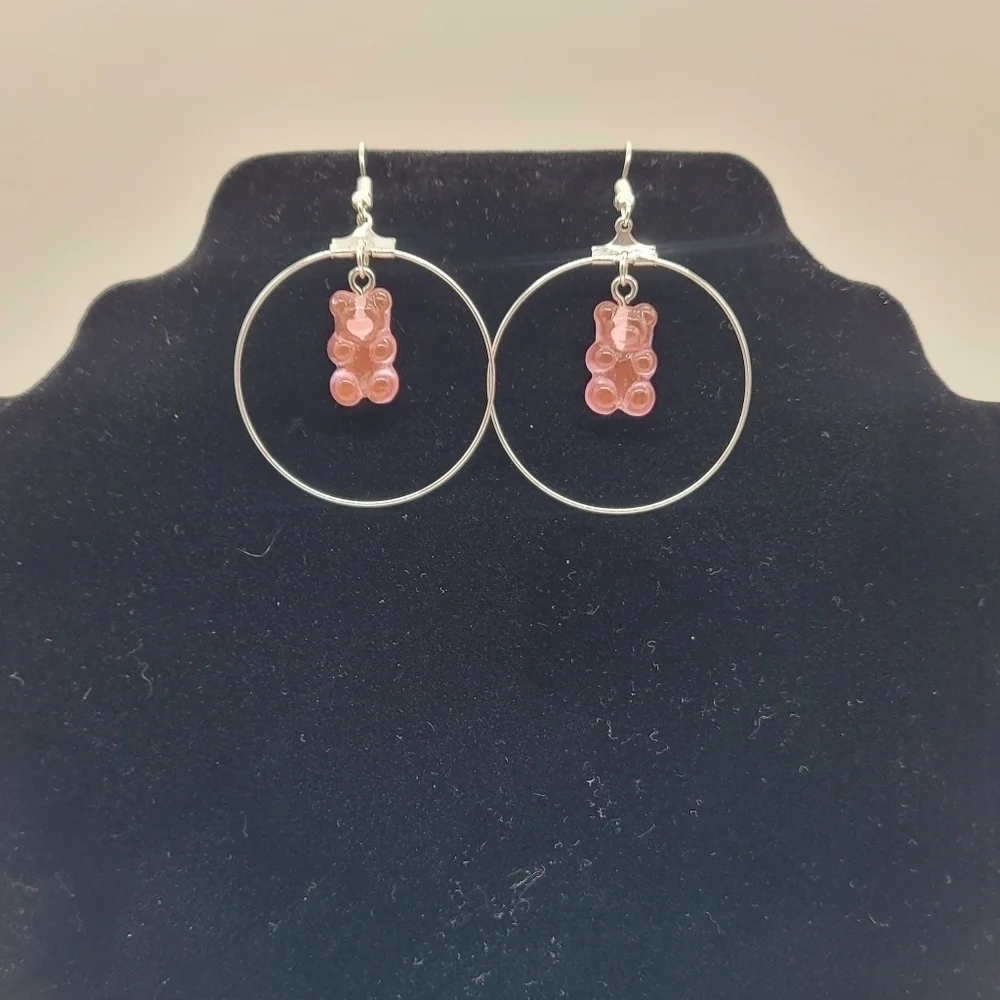 Resin Gummy Bear Hoop Earrings​​​